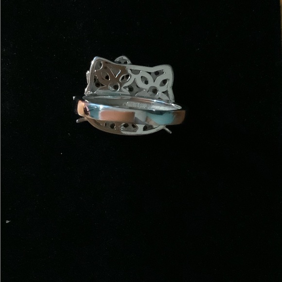 Hello Kitty Dominique & Pink Saph.Pave sterling silver necklace/ring set-Retired - Picture 6 of 14